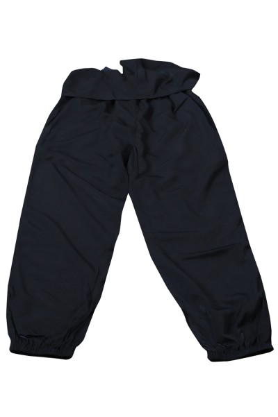 U377 makes pure color dark blue drawstring yoga sweatpants with wide waist, rubber bands and long feet. Combed sweatpants sweatpants franchise store 100% Tencel detail view-5